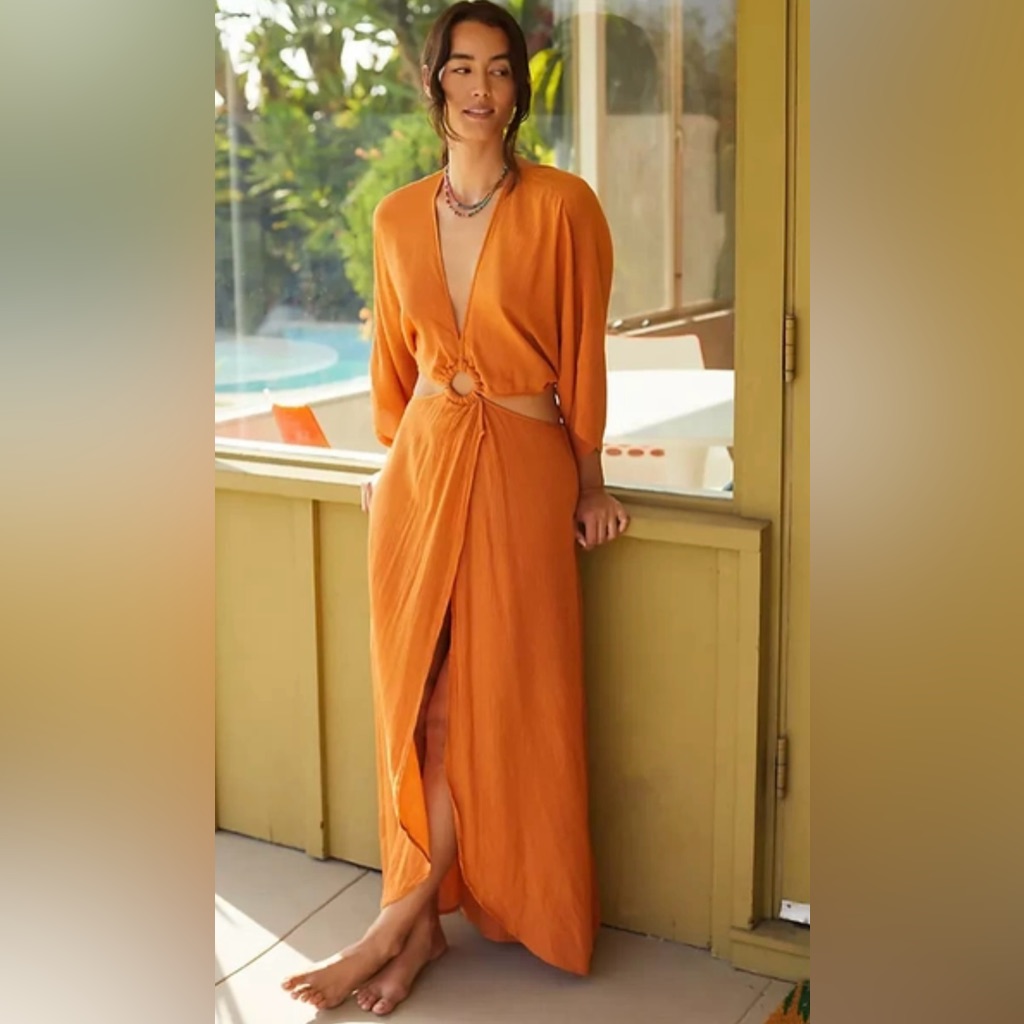 Sanctuary Swim Cut-Out Cover-Up Maxi Dress Nwt Size Small